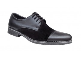 Oferta marimea 41 Pantofi barbati casual din piele naturala, culoare neagra L858NN